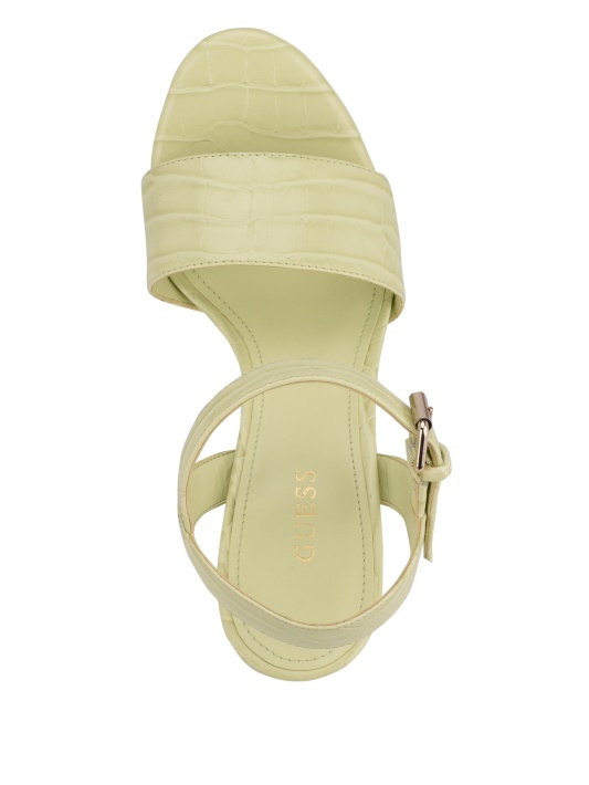 Lt Green Guess Gabeli Croc Platforminiai Sandaliniai Kulniukai
