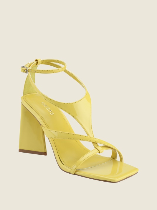 Spėk Kanai Strappy Platėjantys Kulniukai Geltoni