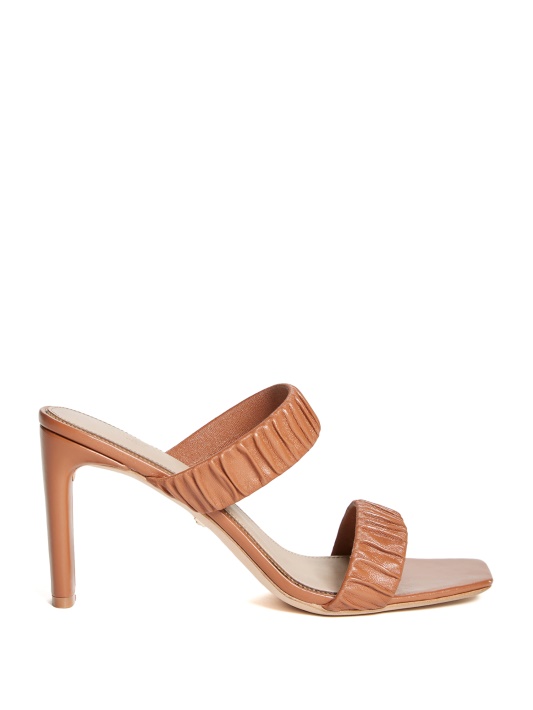 Cukrus Migdolas Elena Ruched Sandalai Balti