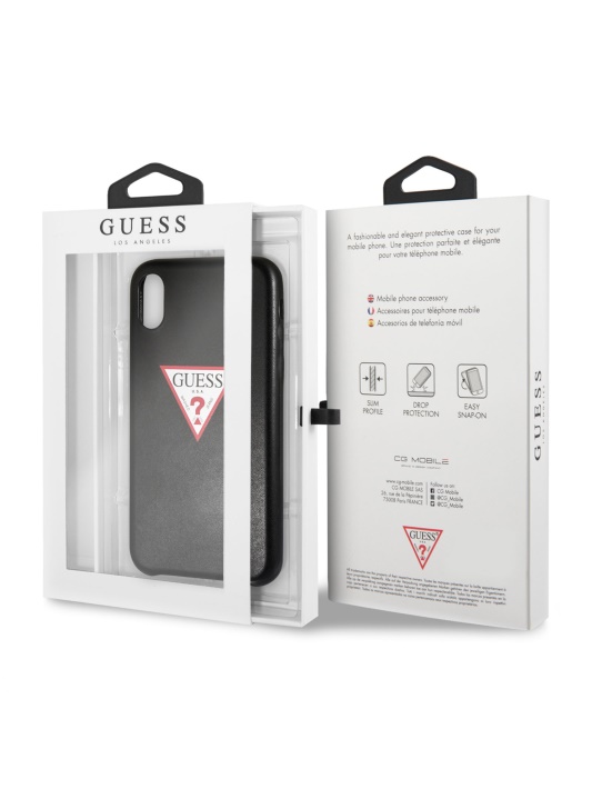 Dirbtinės Odos Logotipas Iphone X Dėklas Juodas Spėjimas
