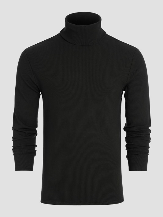 Mateo Turtleneck Tee Jet Juodas Spėjimas
