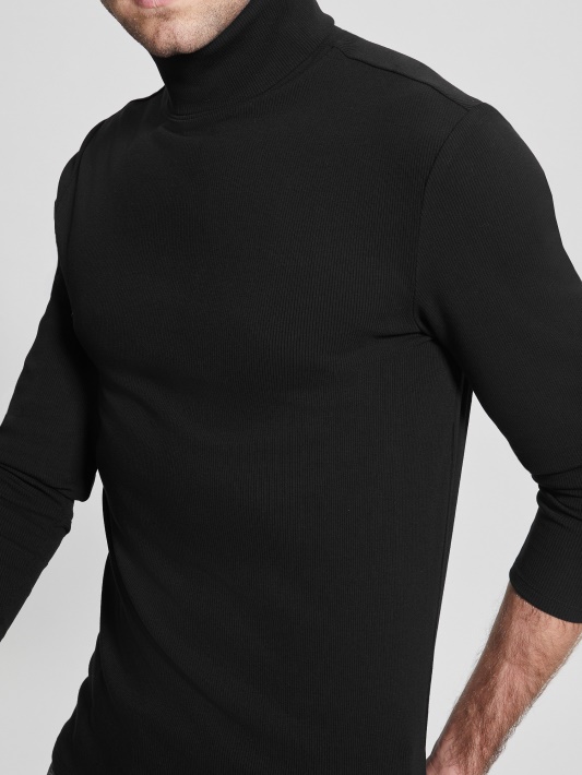 Mateo Turtleneck Tee Jet Juodas Spėjimas