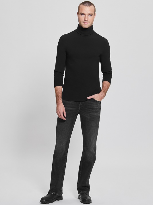 Mateo Turtleneck Tee Jet Juodas Spėjimas