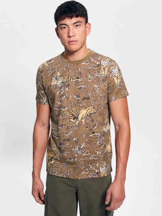 Tiger Crewneck Tee Tiger Džiunglės Spausdinti Spėlioti