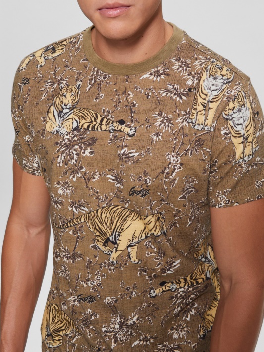 Tiger Crewneck Tee Tiger Džiunglės Spausdinti Spėlioti