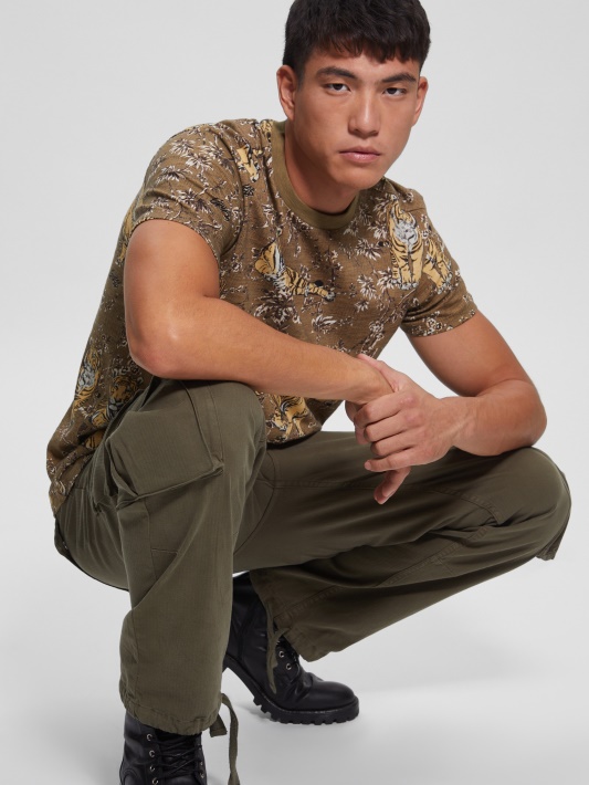 Tiger Crewneck Tee Tiger Džiunglės Spausdinti Spėlioti