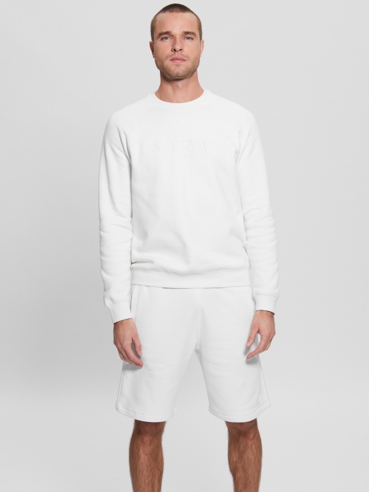 Eko Aldwin Logotipo Megztinis Guess Blanc/scuffy