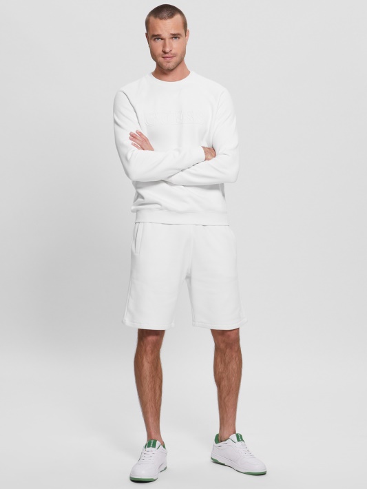 Eko Aldwin Logotipo Megztinis Guess Blanc/scuffy