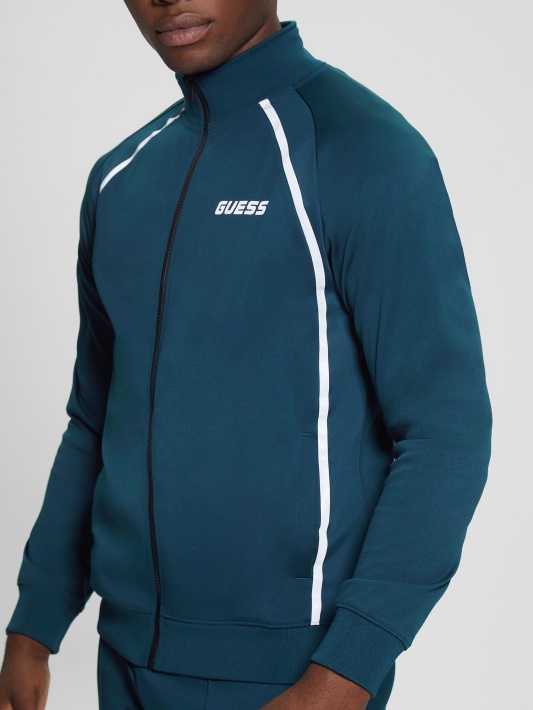 Blue Specter Guess Ekologinis Megztinis Su Užtrauktuku