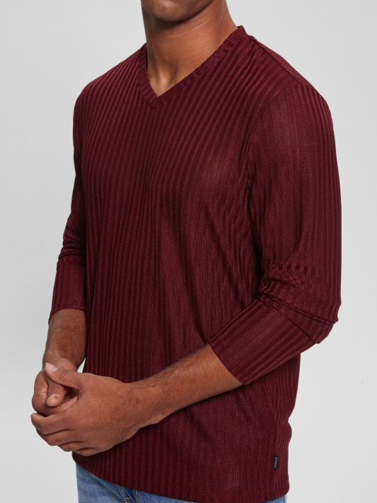 Atspėti Vino Sandėlio V-neck Trikotažo Marškinėliai