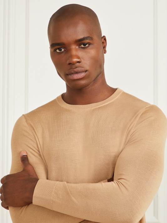 Skrudinta Taupe Merino Vilnos Crewneck Megztinis Spėjimas