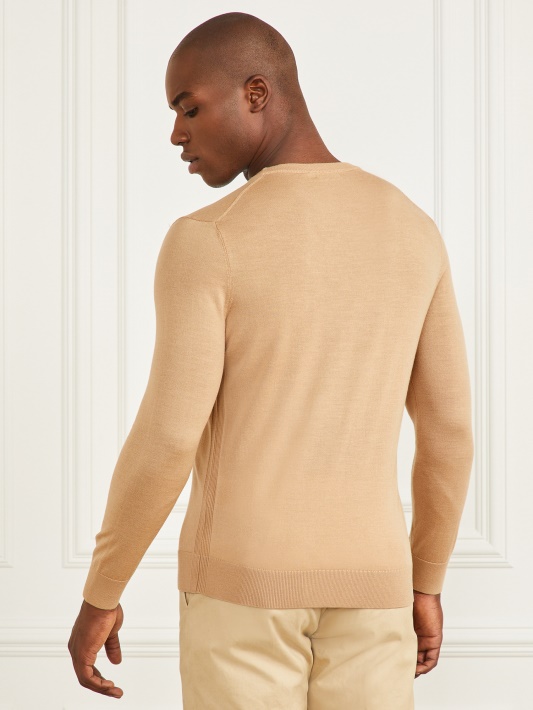 Skrudinta Taupe Merino Vilnos Crewneck Megztinis Spėjimas