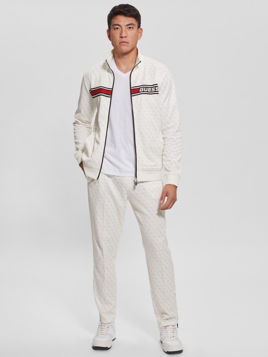 Guess Eco Korbin Sportinės Kelnės 4g Aop Pure White