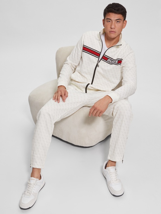 Guess Eco Korbin Sportinės Kelnės 4g Aop Pure White