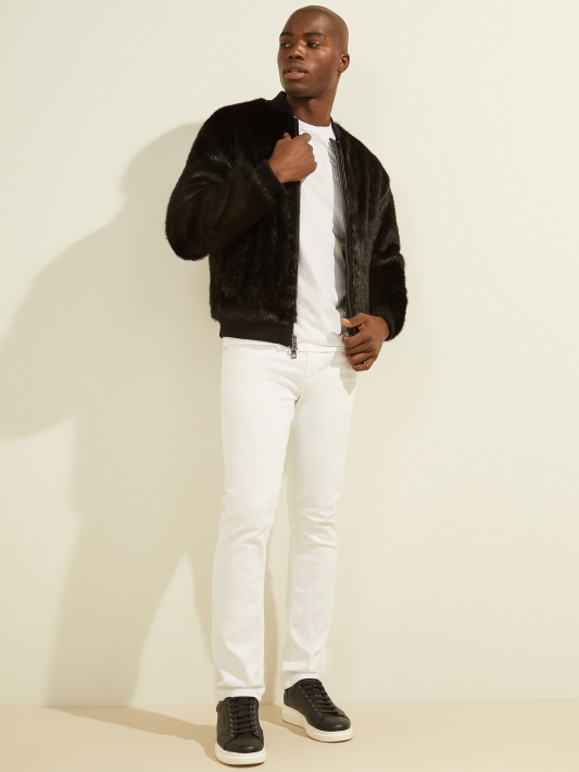 Oversize Dirbtinio Kailio Striukė Guess Jet Juoda