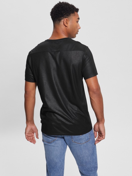 Juodas Mason Yoke V-neck Tee Spėjimas