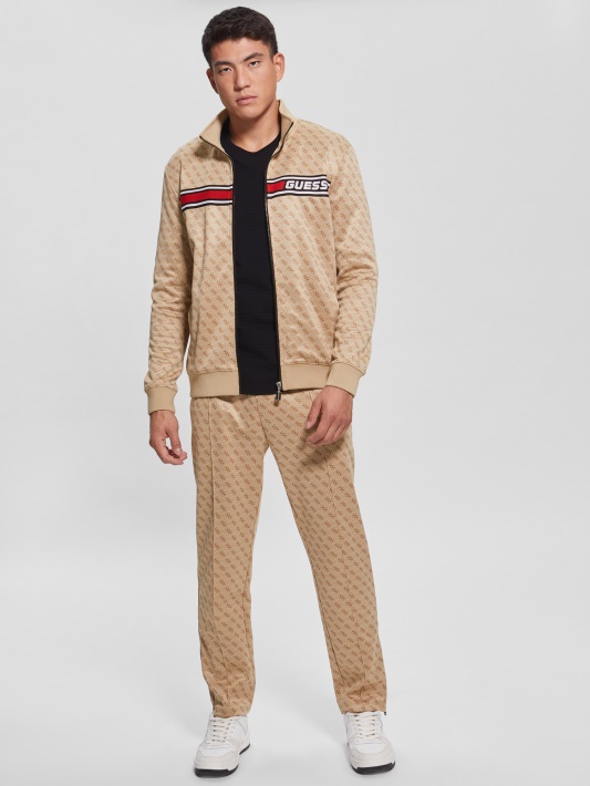 Eco Korbin Bėgimo Kelnės Guess 4g Aop Beige Blanco