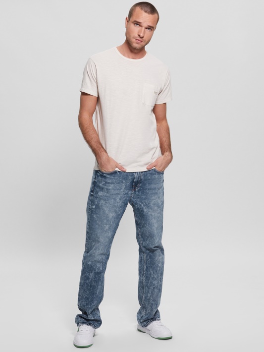 Modernūs Bootcut Džinsai Atspėti Vintažinį Indigo