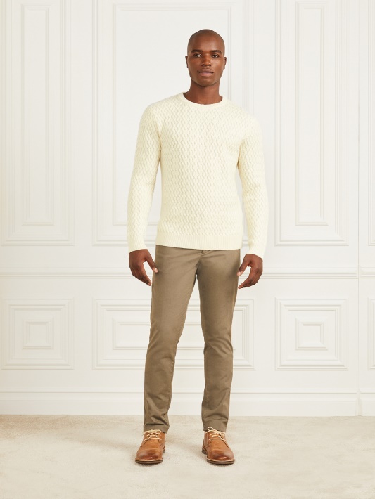 Eco Basket Stitch Crewneck Megztinis Spiritas Baltas Spėjimas