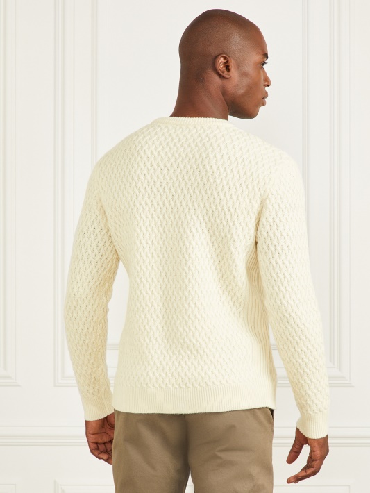 Eco Basket Stitch Crewneck Megztinis Spiritas Baltas Spėjimas