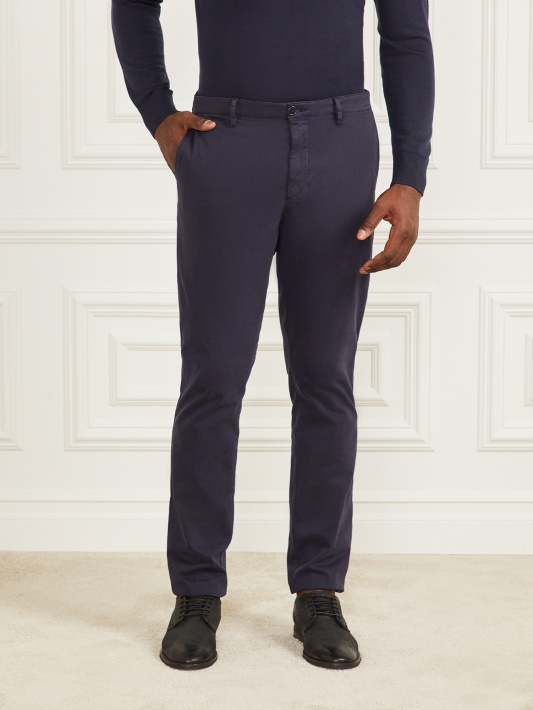 Eco Hugh Easy Chino Pant Atspėti Mėlyna Elegantiška