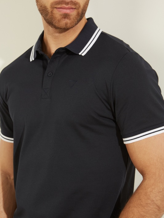 Sportiniai Pique Elegantiški Mėlyni Polo Marškinėliai Spėjimas