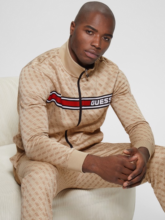 Eco Korbin Bėgimo Striukė 4g Aop Beige Blanco Guess