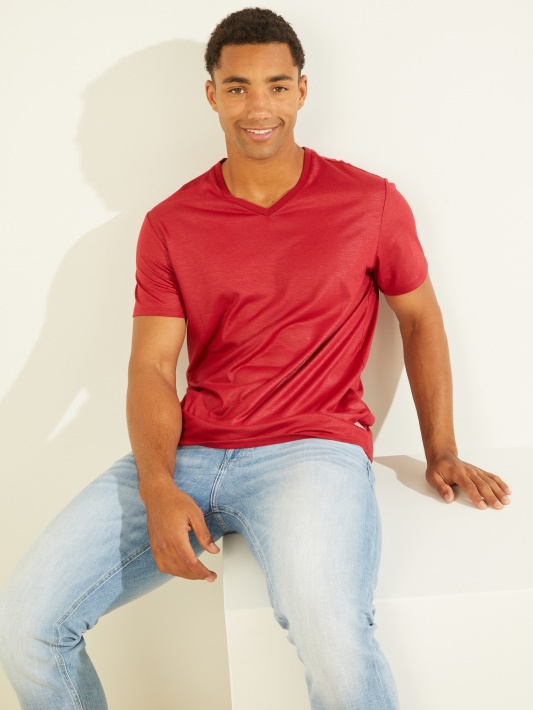 Mason V-neck Marškinėliai Atspėti čili Raudona