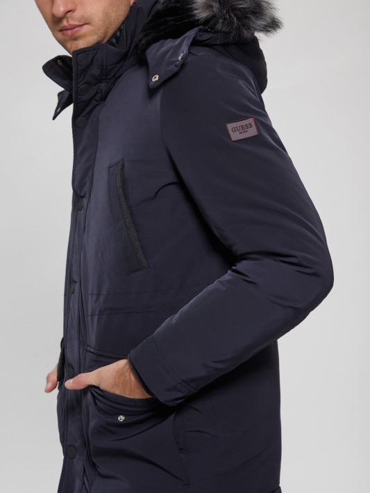 Eko Techninė Puffer Parka Atspėti Mėlyna Elegantiška