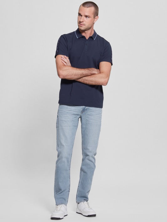 šilko Mėlynumo Paul Pique Tape Polo Marškinėliai Spėlioti
