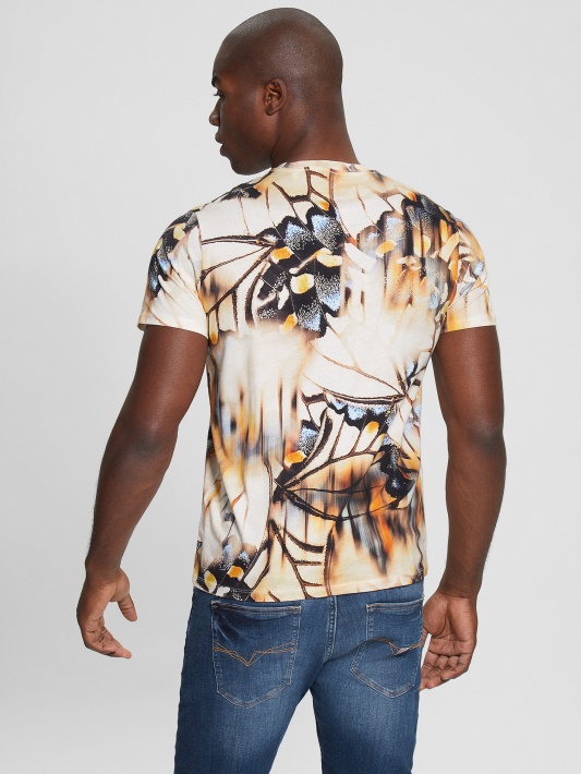 Eko Blurred Butterflies Marškinėliai Atspėti Grynai Baltas Multi