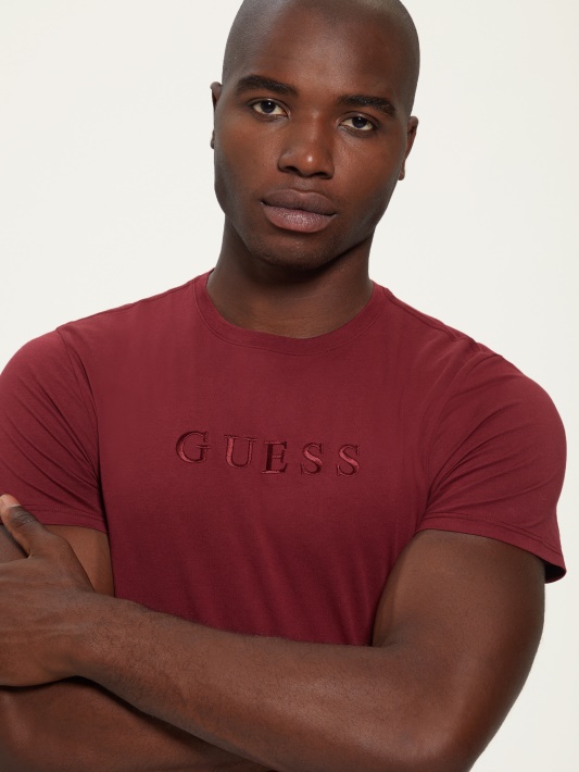 Išsiuvinėtas Logotipas Tee Guess Vino