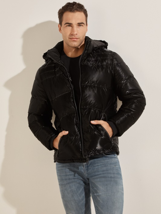 Harris Puffer Coat Atspėti Jet Black Multi