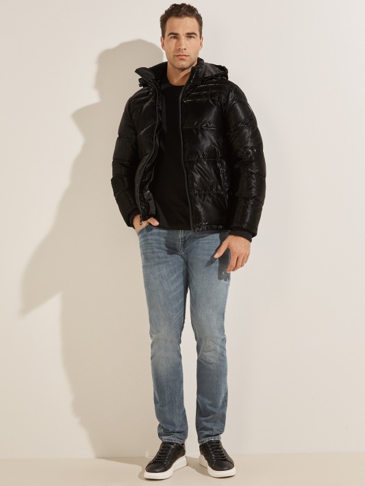Harris Puffer Coat Atspėti Jet Black Multi