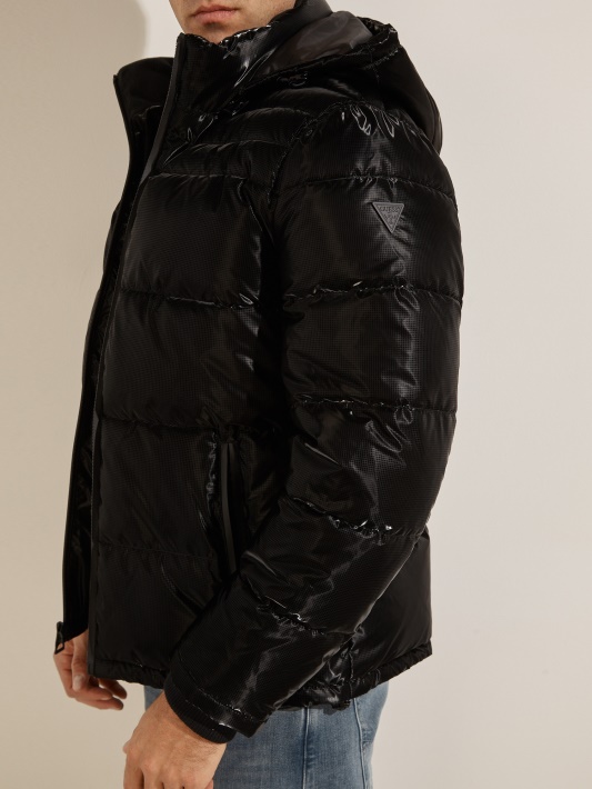 Harris Puffer Coat Atspėti Jet Black Multi
