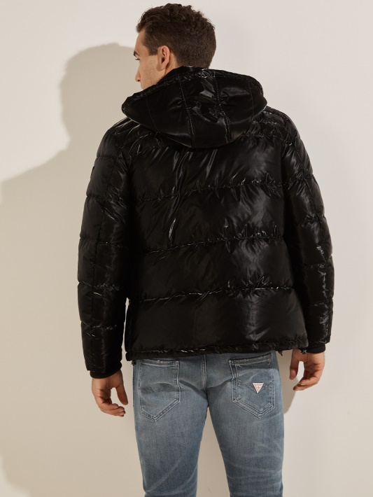 Harris Puffer Coat Atspėti Jet Black Multi