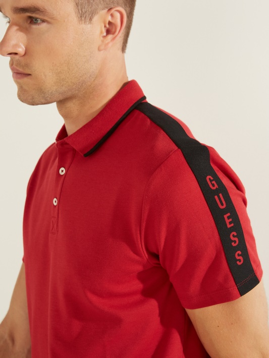 čili Raudona Atspėti Pique Logotipo Juosta Polo