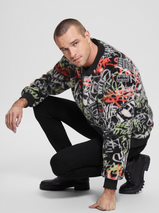 Dirbtinio Kailio Graffiti Skrydžio Striukė Atspėti Graffiti Print
