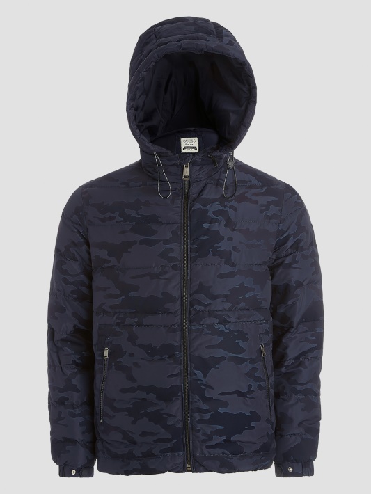 Paisley Kamufliažas Puffer Striukė Mėlyna Kamuo Bandana Spėjimas