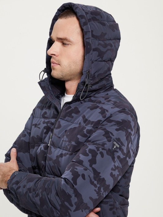 Paisley Kamufliažas Puffer Striukė Mėlyna Kamuo Bandana Spėjimas