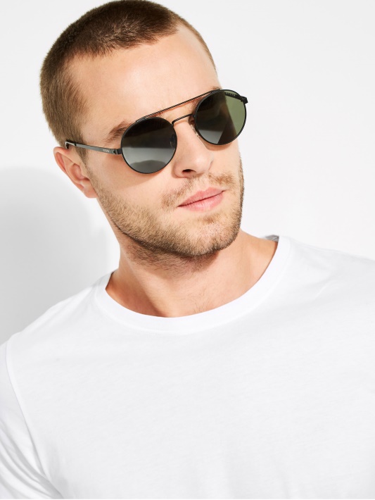Jack Round Aviator Akiniai Nuo Saulės Atspėti Juodi