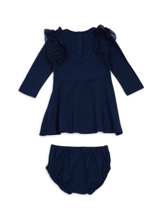 Atspėti Blizgučių širdelės Logotipo Suknelė Ir Bloomers Komplektas (0-24m) Secret Mėlyna