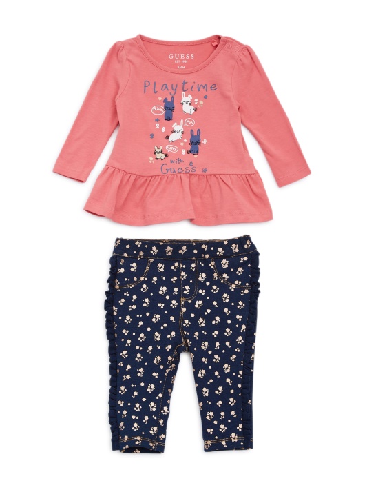„playtime“ Viršus Ir Džinsų Komplektas (0–24 M) „drift Pink“ Spėjimas
