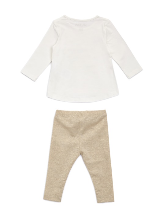 Metalinis Marškinėlių Ir Antblauzdžių Komplektas (0-24m) Guess Salt White