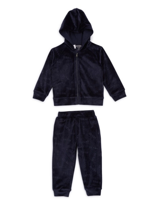 Atspėkite Mėlyną Elegantišką Veliūrinį Aktyvų Rinkinį (0-24m)