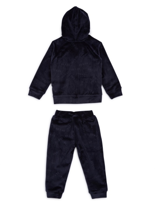 Atspėkite Mėlyną Elegantišką Veliūrinį Aktyvų Rinkinį (0-24m)