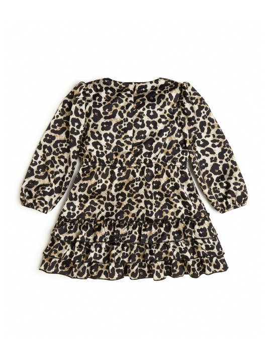 P899 Satino Leopardo Suknelė (2-7) Spėjimas