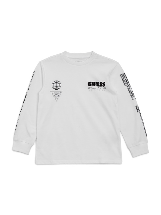 Eco Oversized Marškinėliai Ilgomis Rankovėmis (7-16) Grynai Baltas Spėjimas