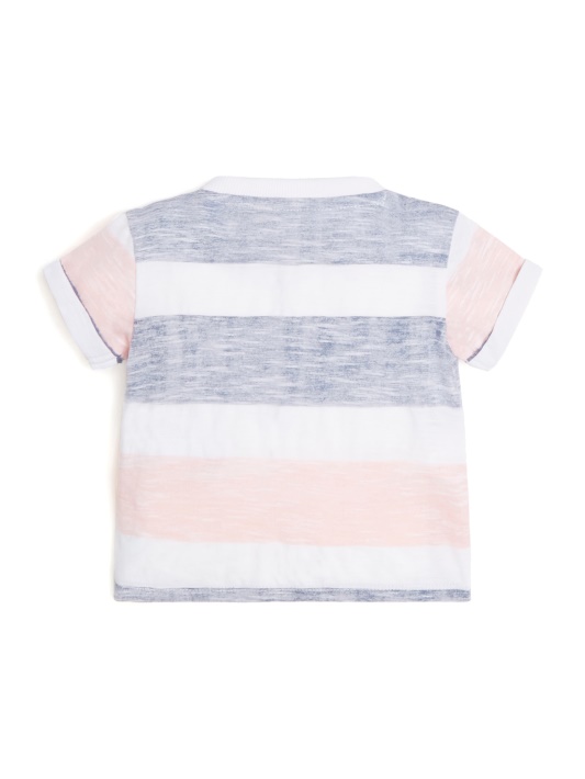 Dryžuotas Henley Tee (2-7) Stebuklas Dryžuotas Geltonas Spėjimas