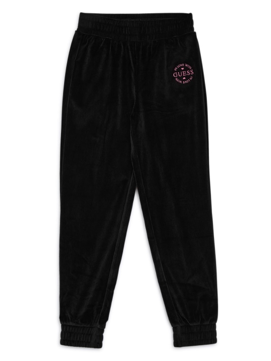 Siuvinėtas Logotipas Velvetas Joggers (7-16) Juodos Spalvos Spėjimas